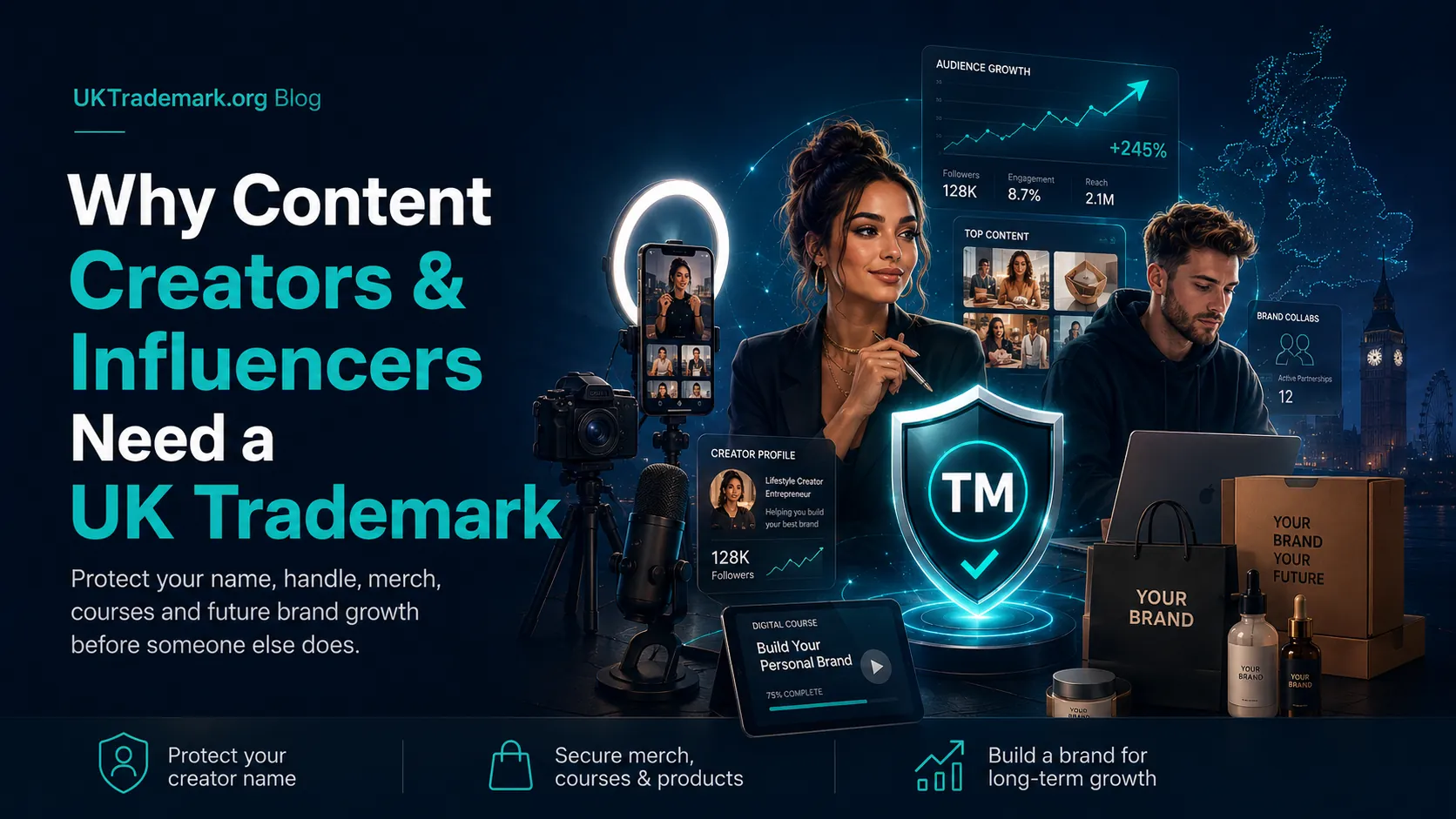 Content creator and influencer protecting a personal brand with a UK trademark
