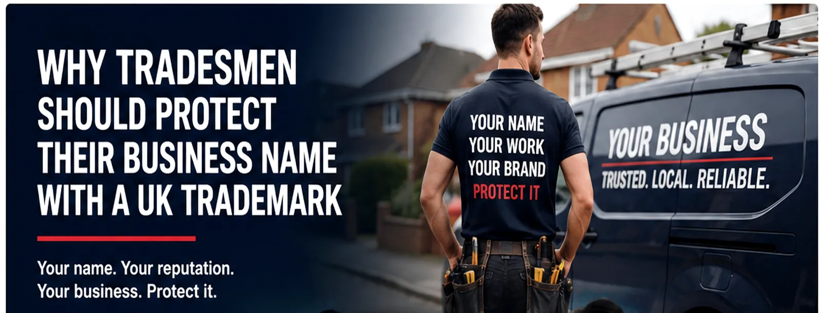 Tradesperson protecting a trade business name van branding reviews and reputation